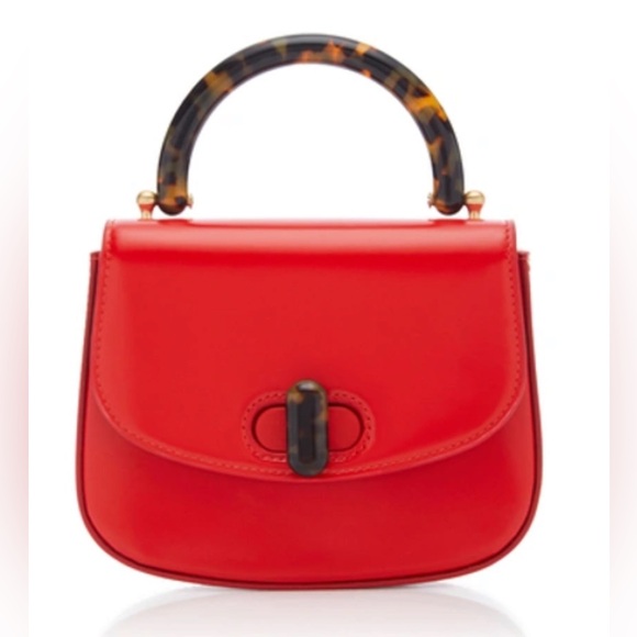 Edie Parker Handbags - EDIE PARKER Tortoise-detail Leather Mini Bag In Red